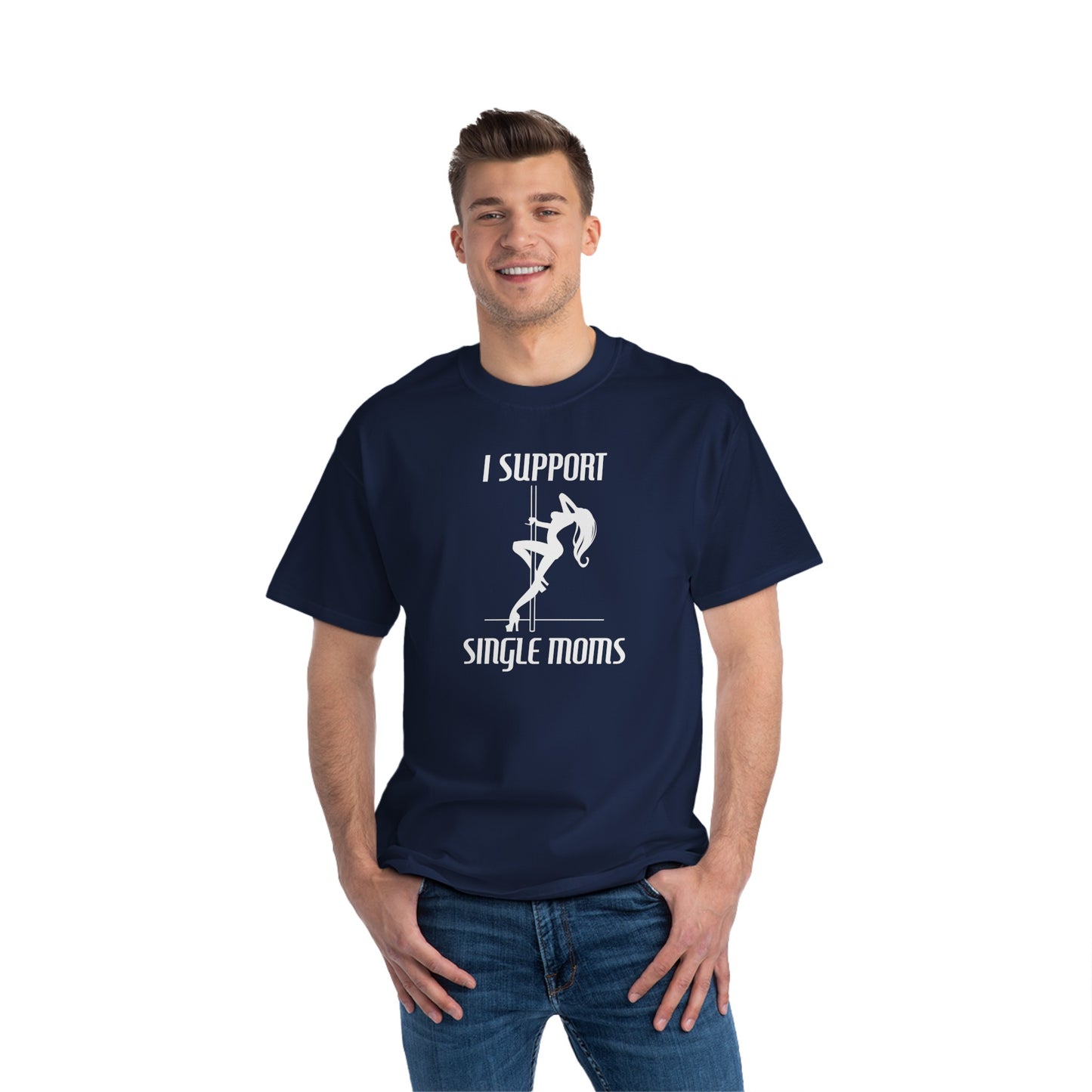 I Support Single Moms - Men's Heavyweight T-Shirt