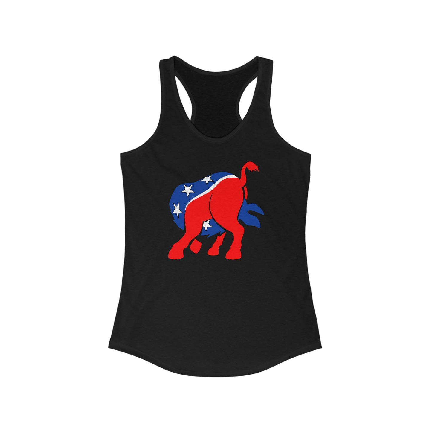 Democratic Donkey (Head Up Its Ass) - Women's Racerback Tank