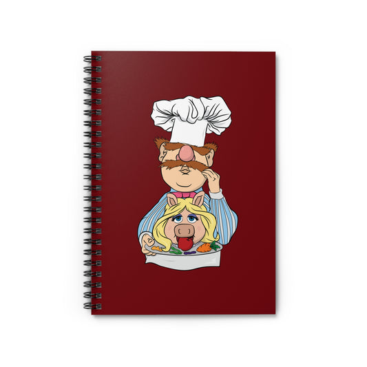 Chef's Special (Swedish Chef Serving Up Miss Piggy On A Platter) - Spiral Notebook