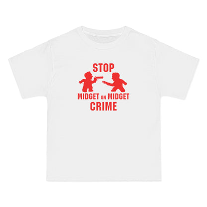 Stop Midget On Midget Crime - Men's Heavyweight T-Shirt